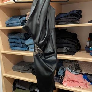 Black with size rhinestone dress